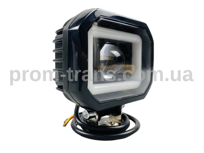 Фара LED квадратна 40W + LED кільце + велика лінза, додаткова протитуманна фара 2412