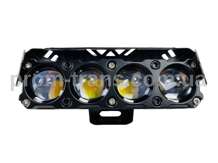 Фара LED 40W 8-80V с козырьком алюминиевый корпус ближний + дальний белый + оранжевый IP67 2459