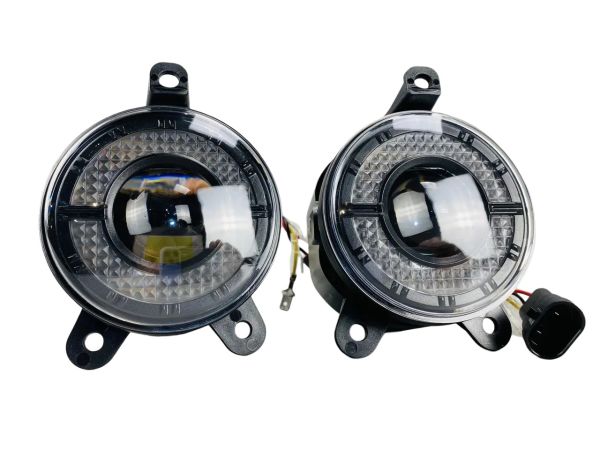 Фари універсальні протитуманні LED 60W 12-80V 3 дхо і великою лінзою, білий і жовтогарячий колір (комплект) 2516