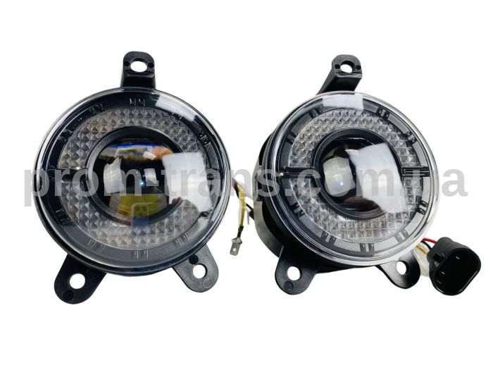 Фари універсальні протитуманні LED 60W 12-80V 3 дхо і великою лінзою, білий і жовтогарячий колір (комплект) 2516