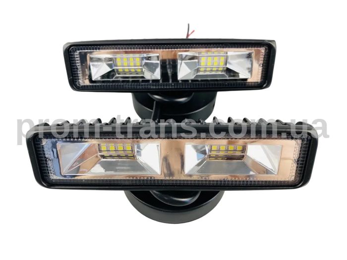 Фара LED прямокутна 18W, 8 LED CHIP, широкий промінь, 10/30V 6000K 1095