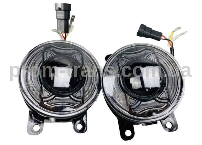 Протитуманні фари LED універсальні 60W захист IP67 12-80V з дхо білий+жовтогарячий з матричними лінзами 2517