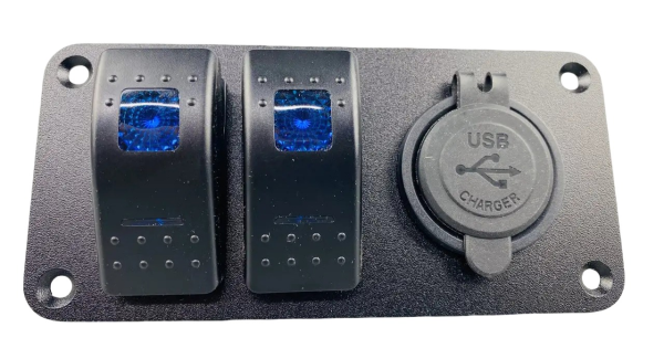Панель із двома перемикачами й USB-зарядкою 2597