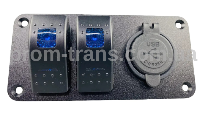 Панель с двумя переключателями и USB-зарядкой 2597