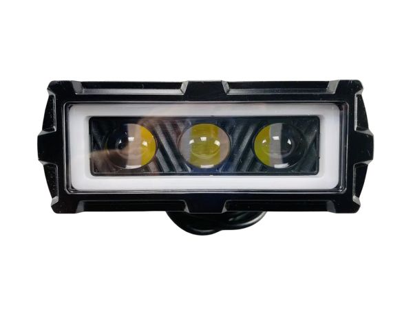 Фара прямокутна з LED CHIP 3D лінза 9-32V 6000К IP67 LED CHIP 3030 жовте та біле світло + габаритне світло 2481