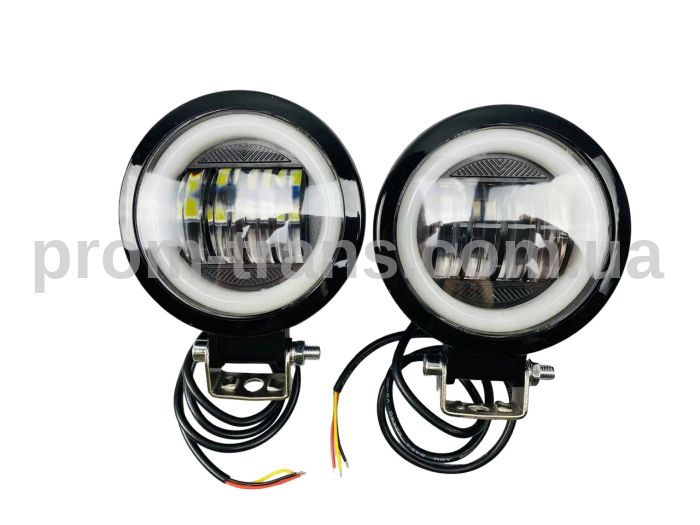 Світлодіодна лампа робочого освітлення, водонепроникна кругла фара 40W (+ LED кільце) для автомобіля 2332