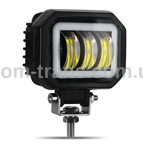 Фара світлодіодна LED квадратна противотуманна 30W + LED кільце з чіткою світловий кордоном 1571, 2076