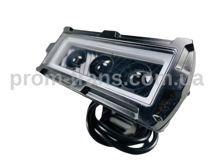 Фара прямокутна з LED CHIP 3D лінза 9-32V 6000К IP67 LED CHIP 3030 жовте та біле світло + габаритне світло 2481