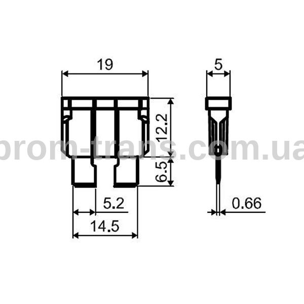 Запобіжник Євро Стандарт 3А LITTLEFUSE
