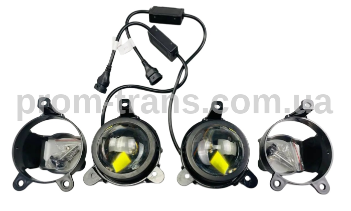 Фари-лінзи LED протитуманні 3.5 дюйма (90 ММ Х 90 ММ), 45 W, IP68, 9V-36V, 3400LM (комплект 2 шт) 2849