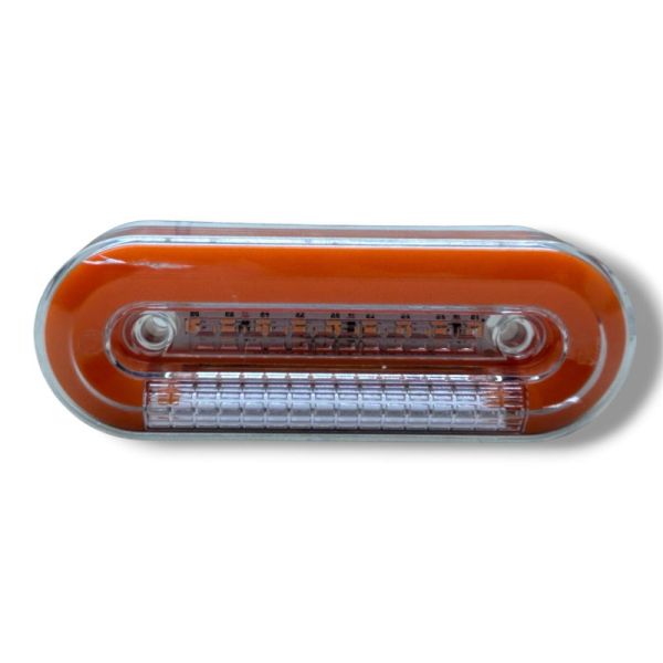 Габаритний ліхтар Neon жовтий, 12/24V з нижньою білою підсвіткою К-011