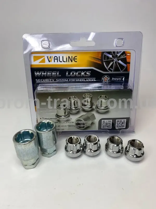 Гайка М12х1,5x22 колеса Accent, Gets, Chevrolet Aveo хром. конус откр. секретки, 2 ключа (4 шт.) (пр-во Walline)
