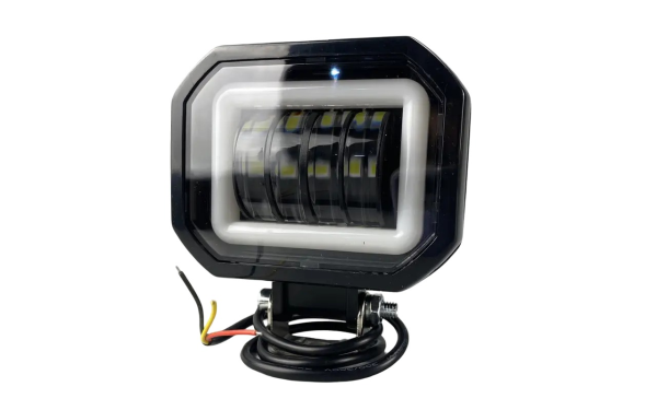 Фара LED квадратна 40W + LED кільце 4 LED лінзи 2333