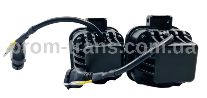 Фары-линзы LED противотуманные 30W DRL - сине-белое кольцо IP67, 10V-80V 2921