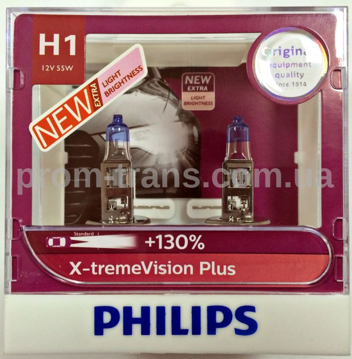 КОМПЛЕКТ ЛАМП PHILIPS H1 X-TREME VISION SP 12V 55W 12258XV+S2
