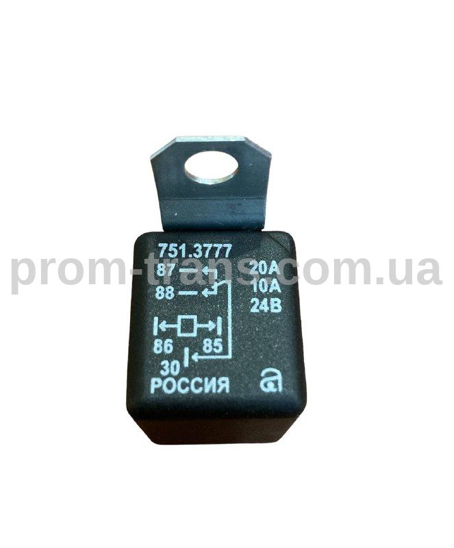 Реле КАМАЗ, МАЗ, КрАЗ 5-ти контактне 24В з кронштейном 751.3777 (вир-во АВАР)