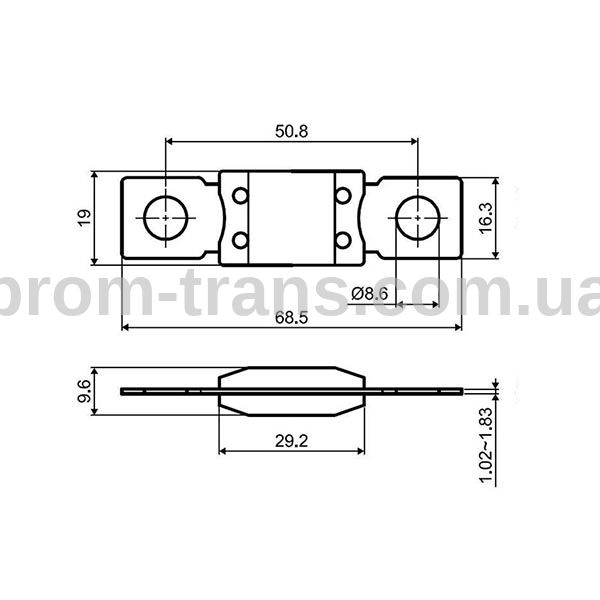 Запобіжник плавкий MEGAVAL 250A LITTLEFUSE