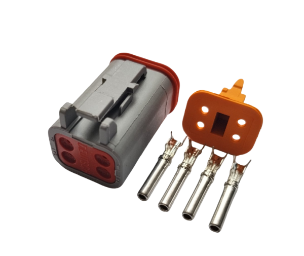 Авто роз'єм герметичний гніздовий 4-х конт. аналог DEUTSCH DT06-4S серії 1,6мм