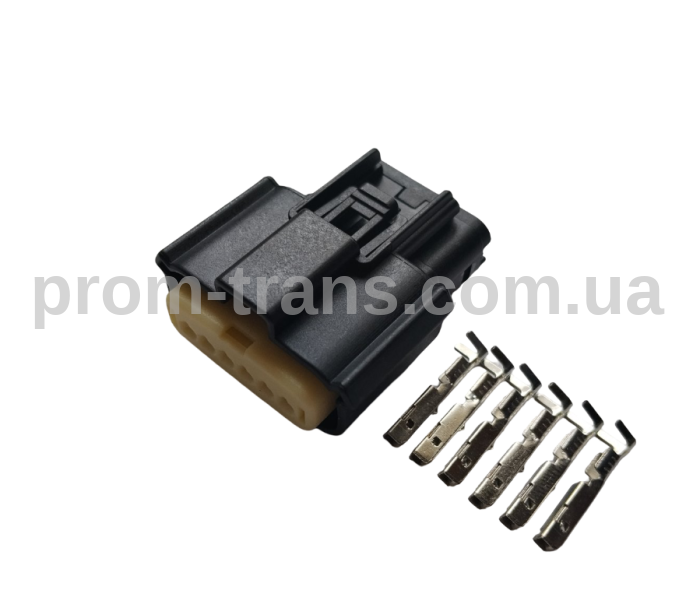 Авто роз'єм 6-ти контактний гніздовий серії 1,2мм аналог Molex 33471-0601