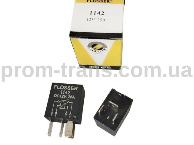 Реле универсальное 4-х конт. 12В 25А МІНІ 1142 (пр-во Flosser)